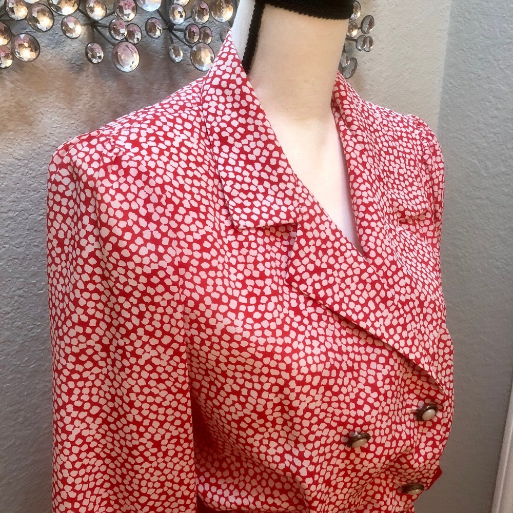 Brell Originals Dress Womens 10 80s Polka Dot Light Weight Red and White Retro - Picture 4 of 10